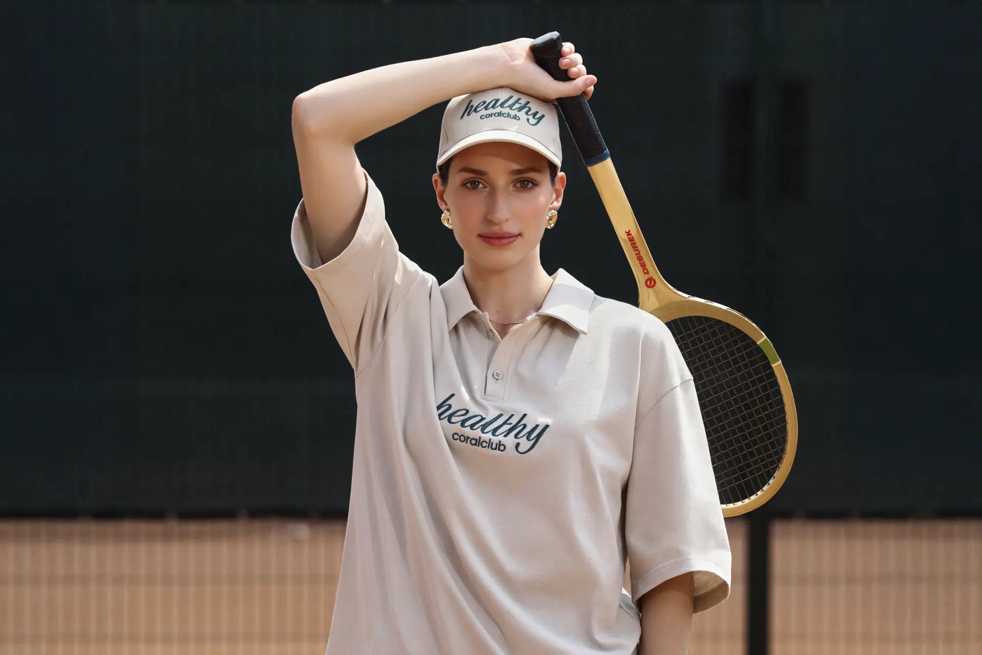 Футболка поло унисекс, бежевая