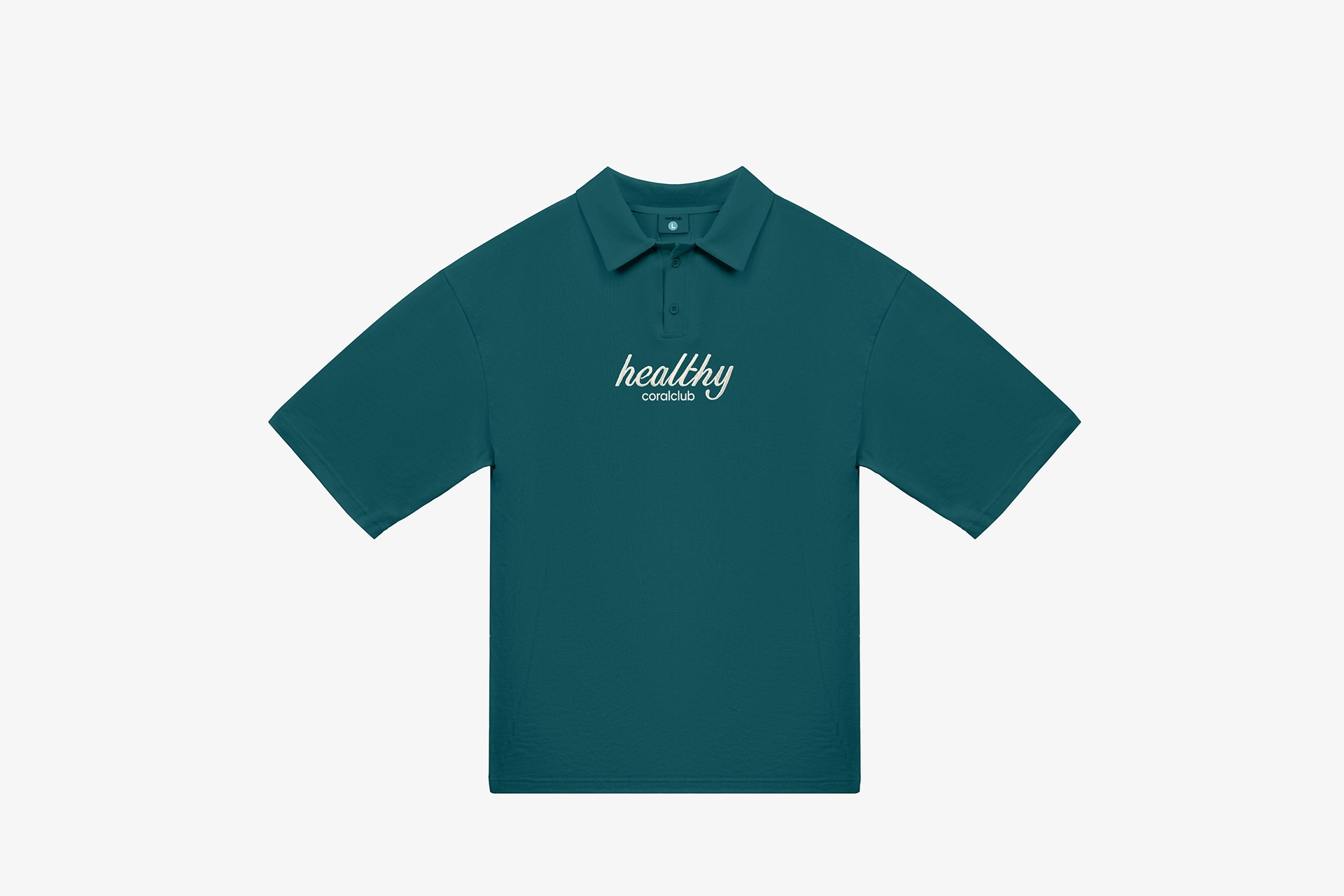 Футболка поло унисекс, зеленая